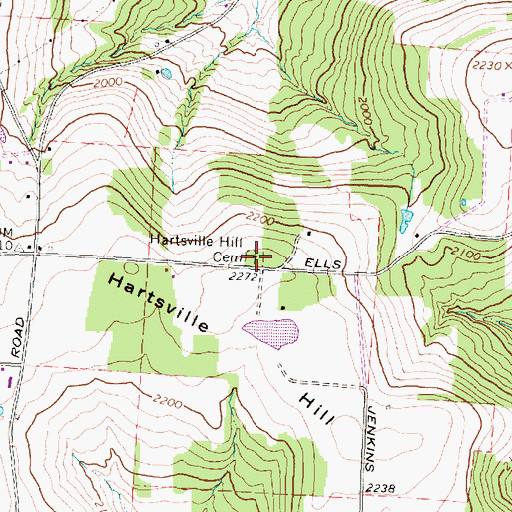 Topographic Map of Hartsville Hill Cemetery, NY