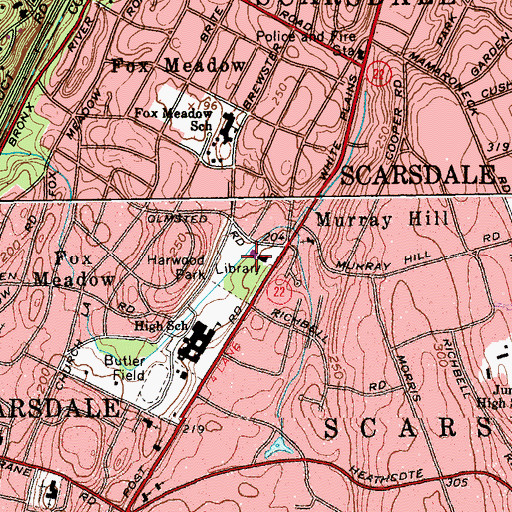 Topographic Map of Harwood Park, NY