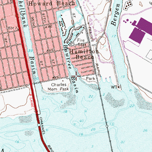 Topographic Map of Hawtree Basin, NY