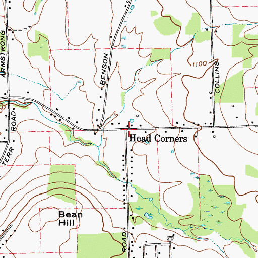 Topographic Map of Head Corners, NY