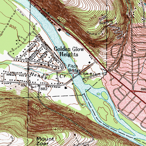 Topographic Map of Hendy Creek, NY