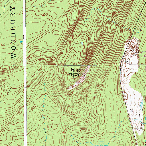 Topographic Map of High Point, NY