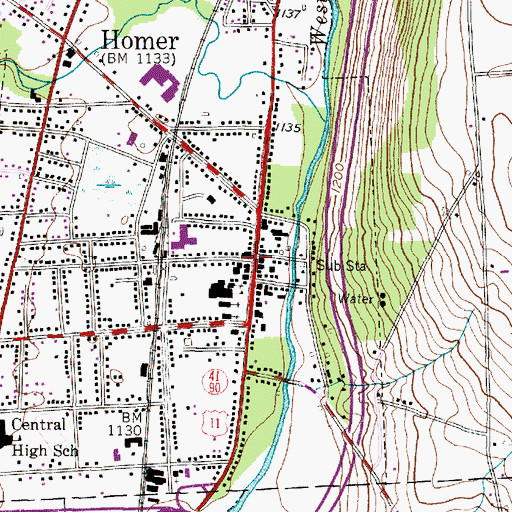 Topographic Map of Homer, NY