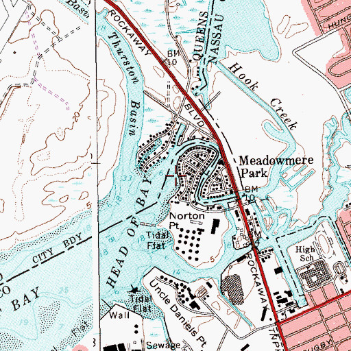 Topographic Map of Hook Creek, NY