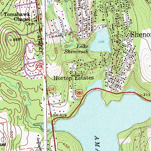 Topographic Map of Horton Estates, NY