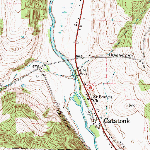 Topographic Map of Hoyt Creek, NY