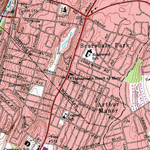 Topographic Map of Immaculate Heart of Mary School, NY