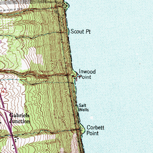 Topographic Map of Inwood Point, NY