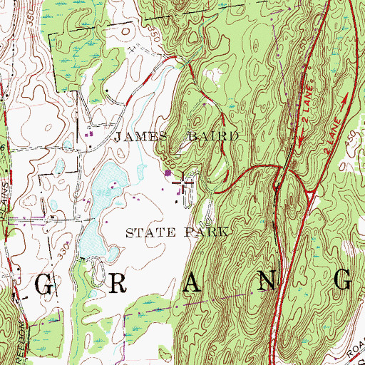 Topographic Map of James Baird State Park, NY