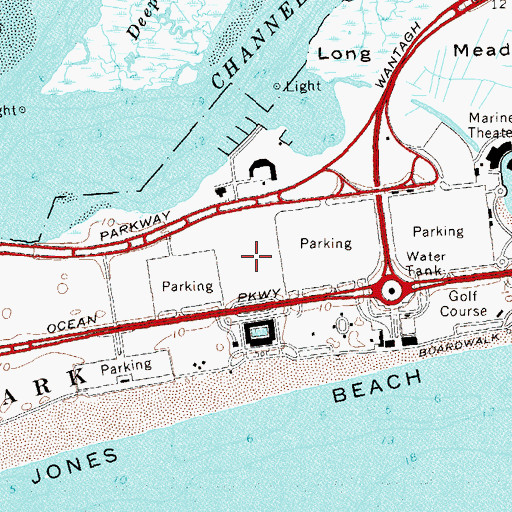Topographic Map of Jones Beach State Park, NY