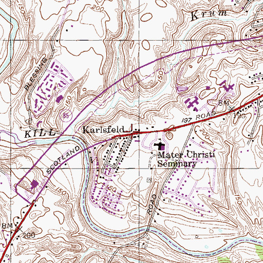 Topographic Map of Karlsfeld, NY