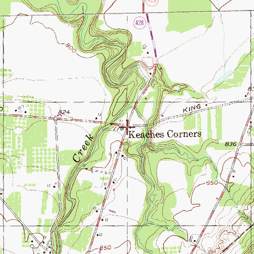 Topographic Map of Keaches Corners, NY