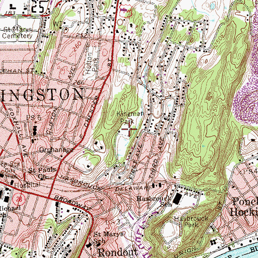 Topographic Map of Kingman Park, NY