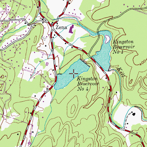 Topographic Map of Kingston Reservoir Number Four, NY