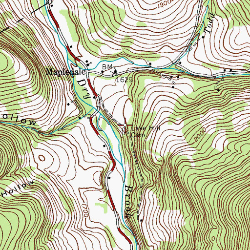 Topographic Map of Lake Hill Cemetery, NY