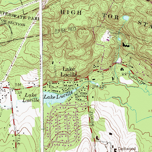 Topographic Map of Lake Lucille, NY