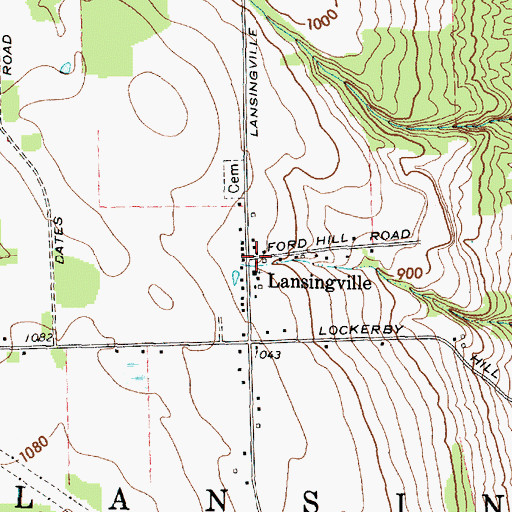 Topographic Map of Lansingville, NY