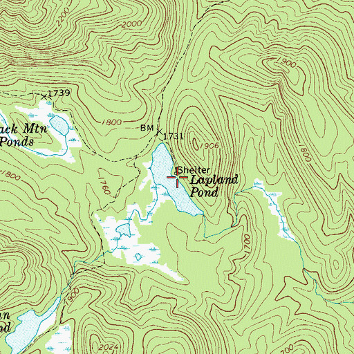 Topographic Map of Lapland Pond, NY