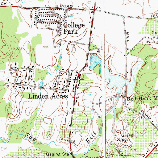 Topographic Map of Linden Acres, NY