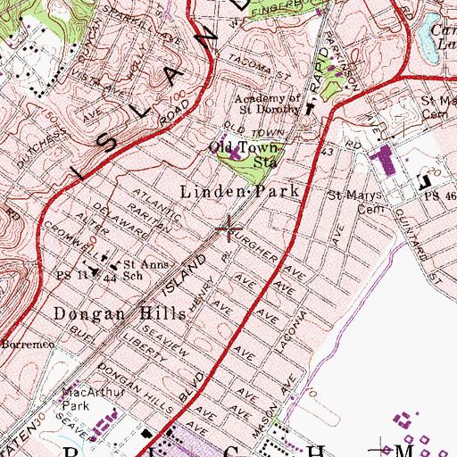 Topographic Map of Linden-Park, NY
