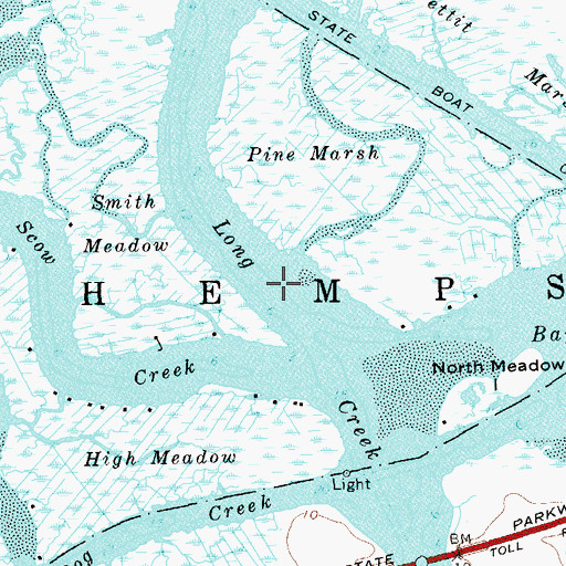 Topographic Map of Long Creek, NY