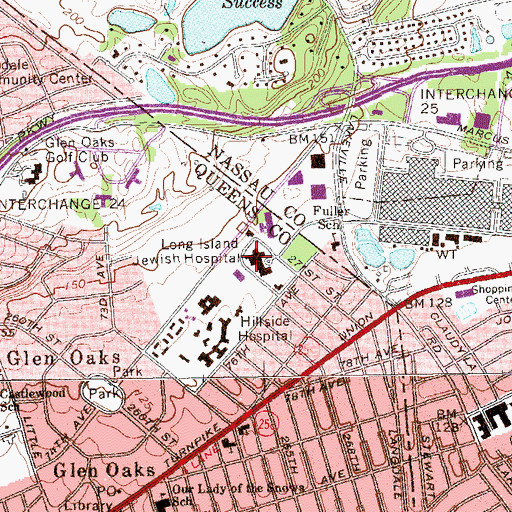 Topographic Map of Long Island Jewish Medical Center Hospital, NY