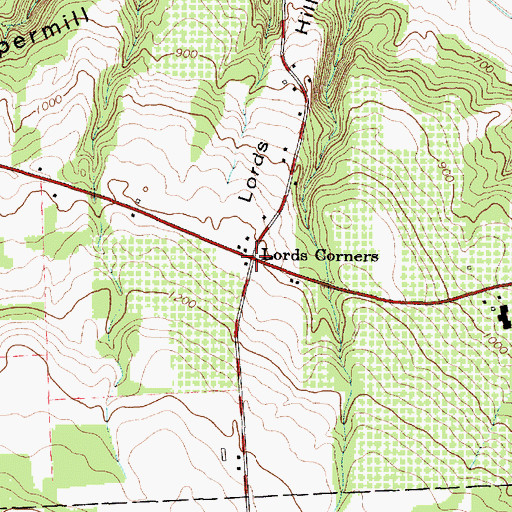 Topographic Map of Lords Corners, NY