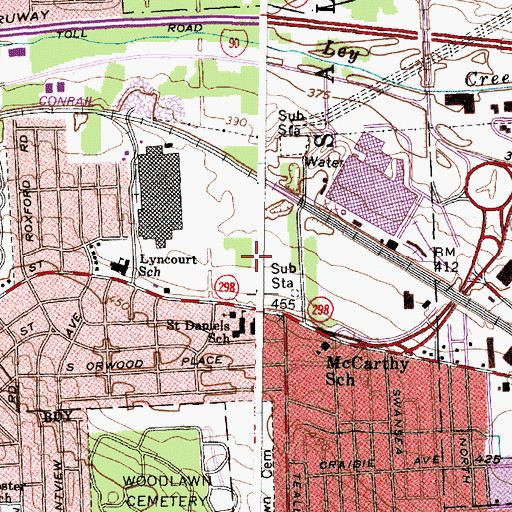 Topographic Map of Lyncourt School, NY