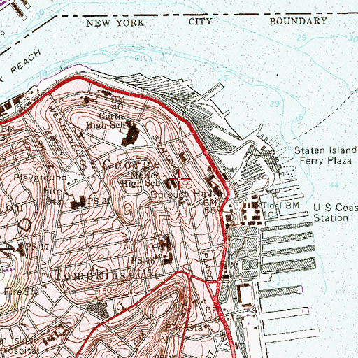 Topographic Map of Ralph McKee High School, NY
