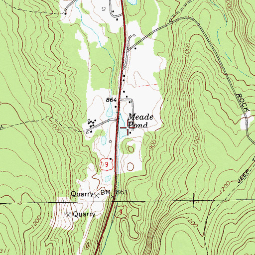 Topographic Map of Meade Pond, NY