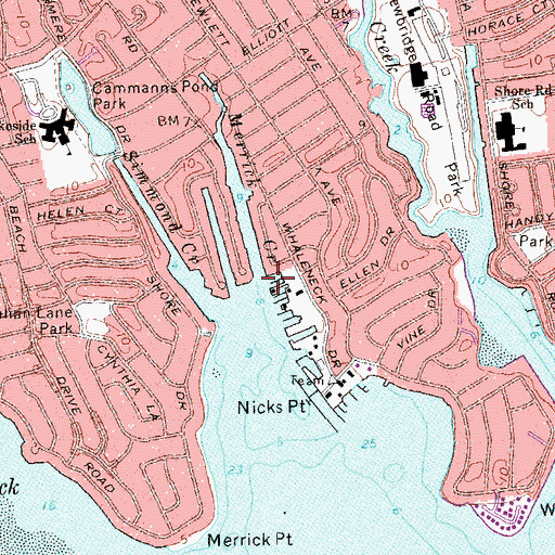 Topographic Map of Merrick Creek, NY