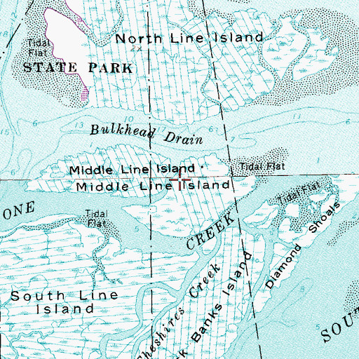 Topographic Map of Middle Line Island, NY