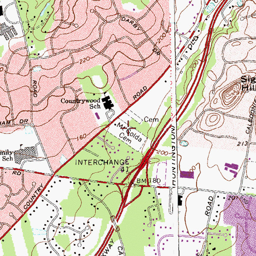 Topographic Map of Mount Golda Cemetery, NY