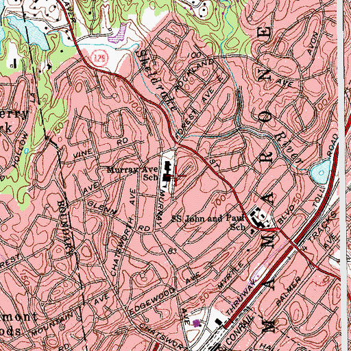 Topographic Map of Murray Avenue School, NY