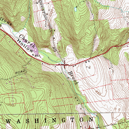 Topographic Map of Mutton Hollow, NY