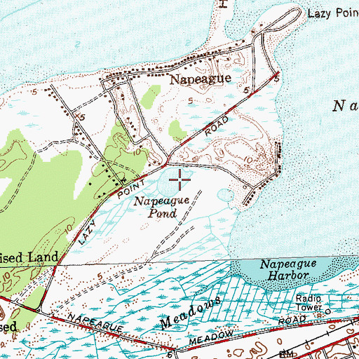 Topographic Map of Napeague Pond, NY