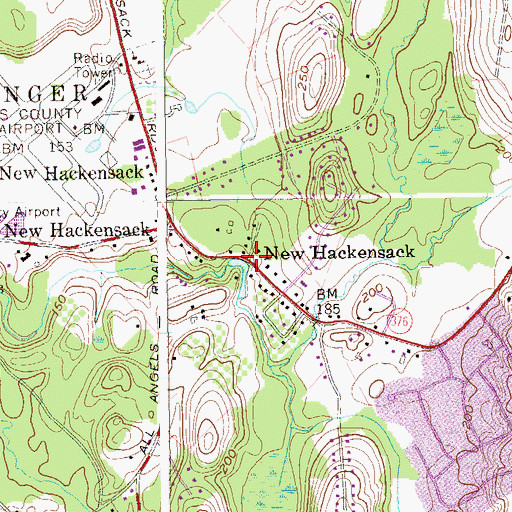 Topographic Map of New Hackensack, NY