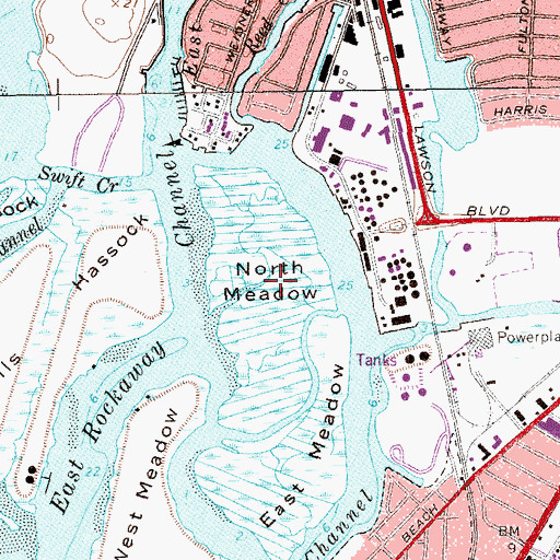 Topographic Map of North Meadow, NY
