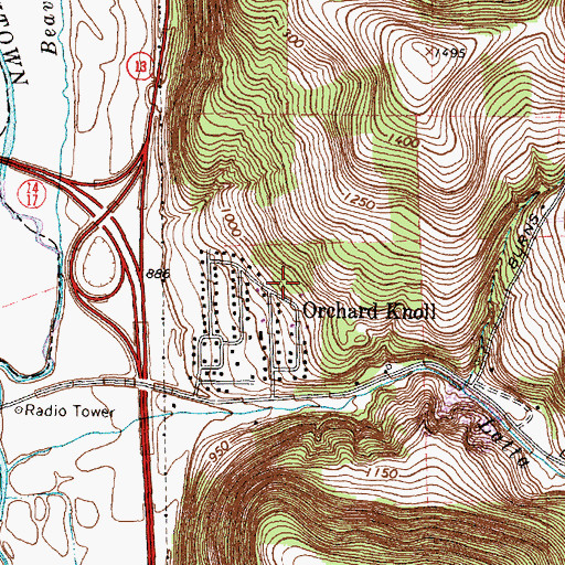 Topographic Map of Orchard Knoll, NY