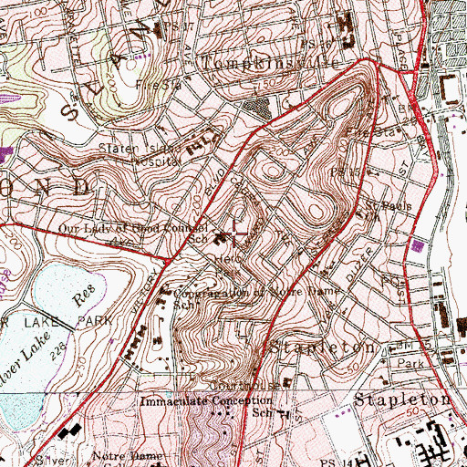 Topographic Map of Our Lady of Good Counsel School, NY