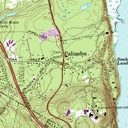 Topographic Map of Palisades, NY