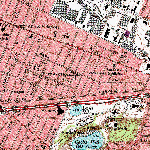 Topographic Map of Park Avenue Hospital, NY