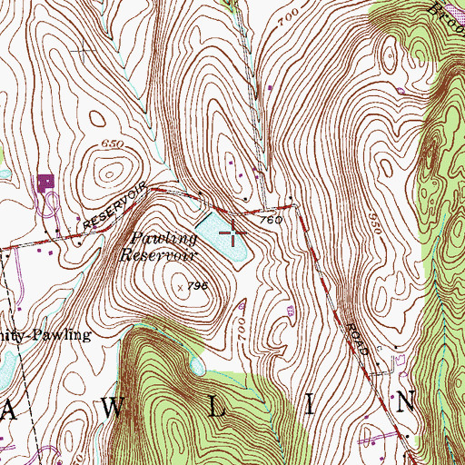 Topographic Map of Pawling Reservoir, NY