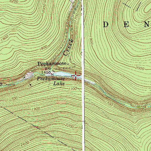 Topographic Map of Peekamoose Lake, NY