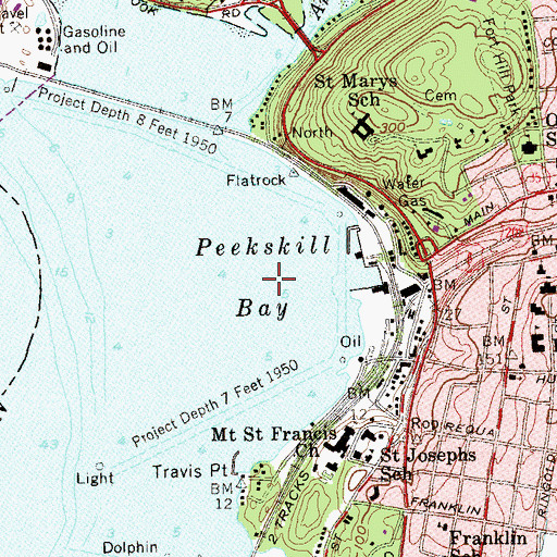 Topographic Map of Peekskill Bay, NY