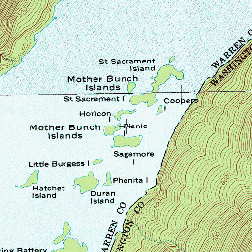 Topographic Map of Picnic Island, NY