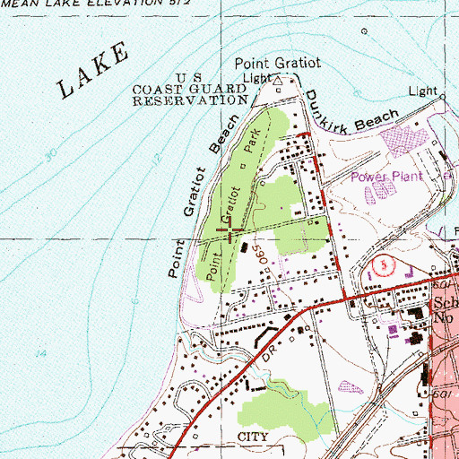 Topographic Map of Point Gratiot Park, NY