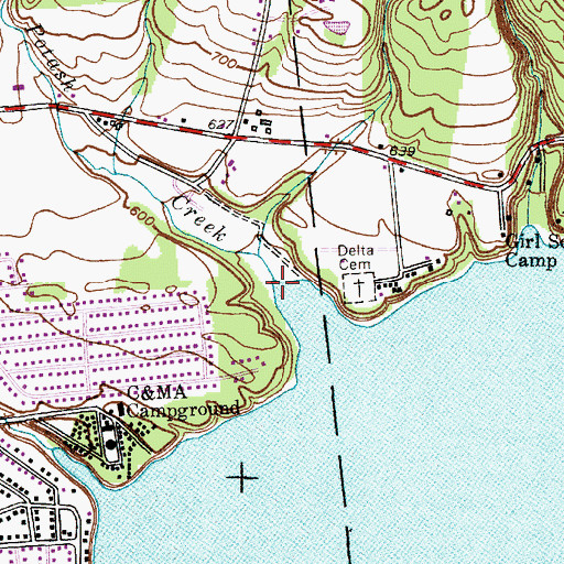 Topographic Map of Potash Creek, NY
