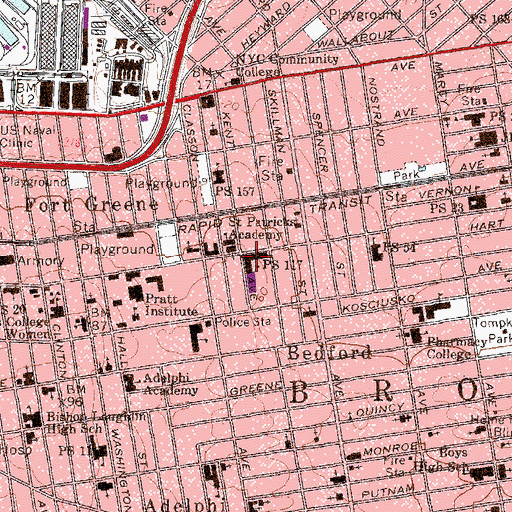 Topographic Map of Intermediate School 117, NY