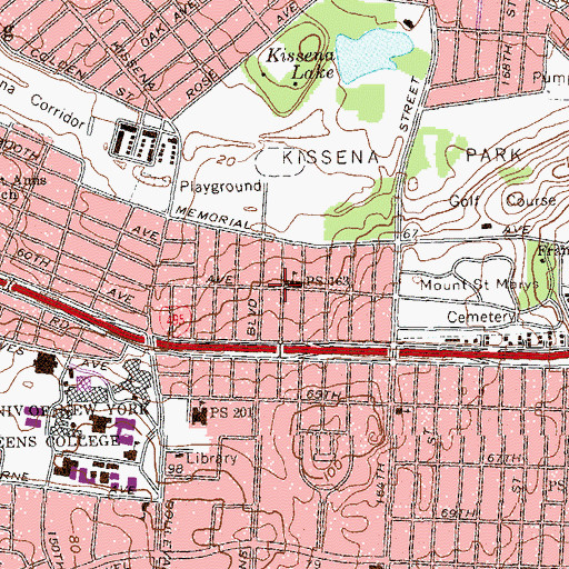Topographic Map of Public School 163, NY